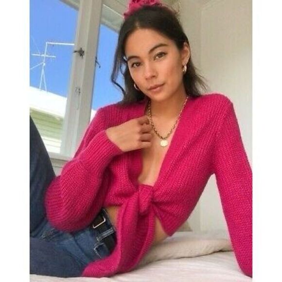 ✨Little Moon (Aritzia) Wool & Mohair Pink Sz XS Cardigan✨ - Picture 2 of 7